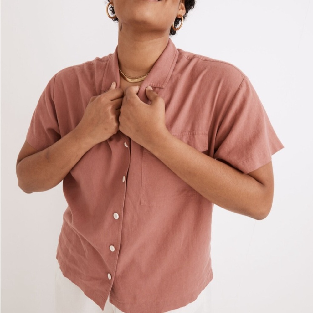 Madewell Linen-blend camp shirt